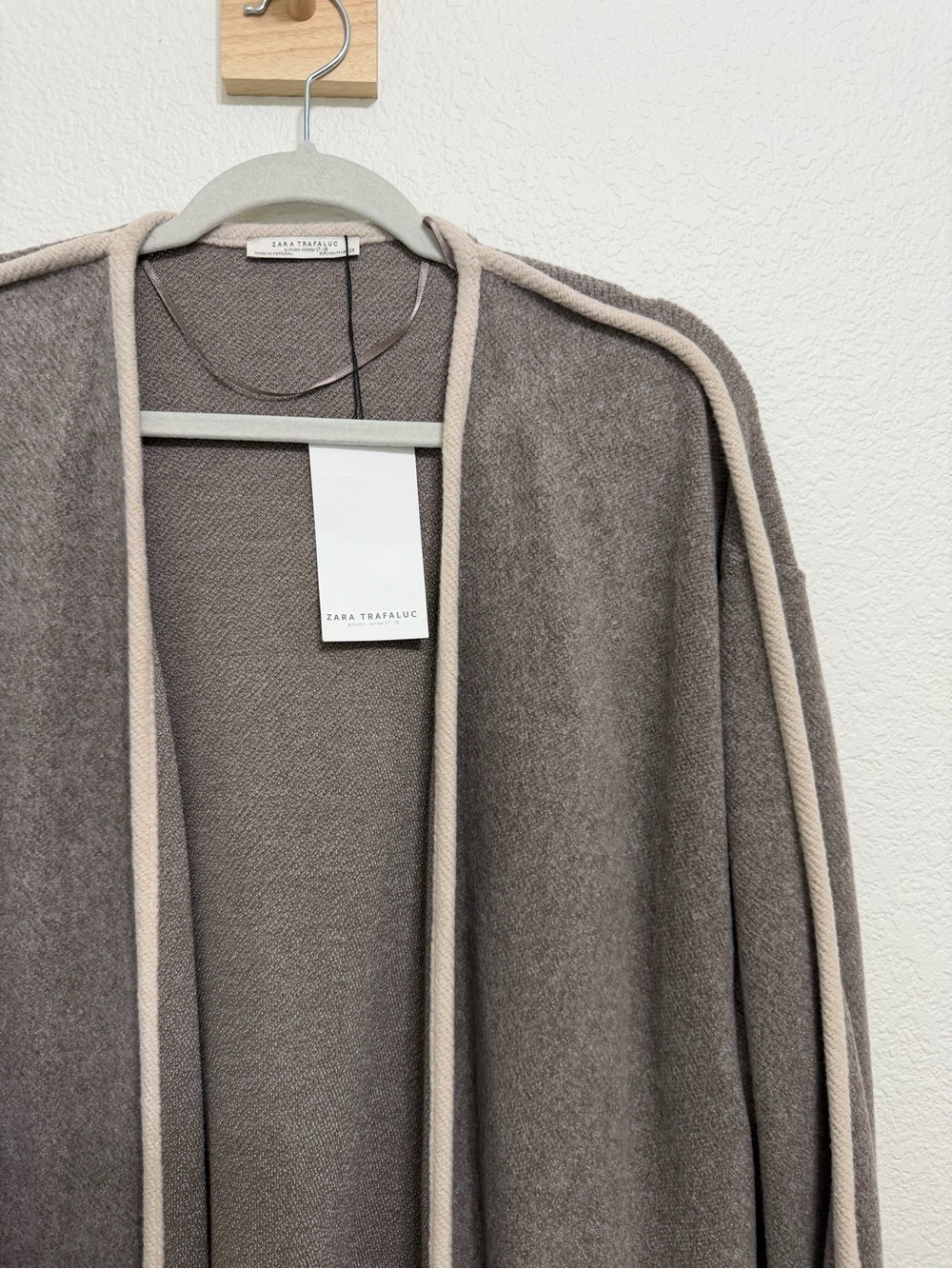 NWT Zara Trafaluc Open Front Fleece Longline Cardigan Medium - Picture 2 of 10
